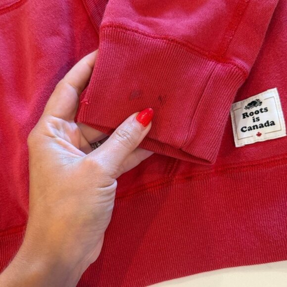 Roots Canada Red Hoodie with Beaver Logo - Picture 6 of 12